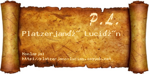 Platzerjanó Lucián névjegykártya